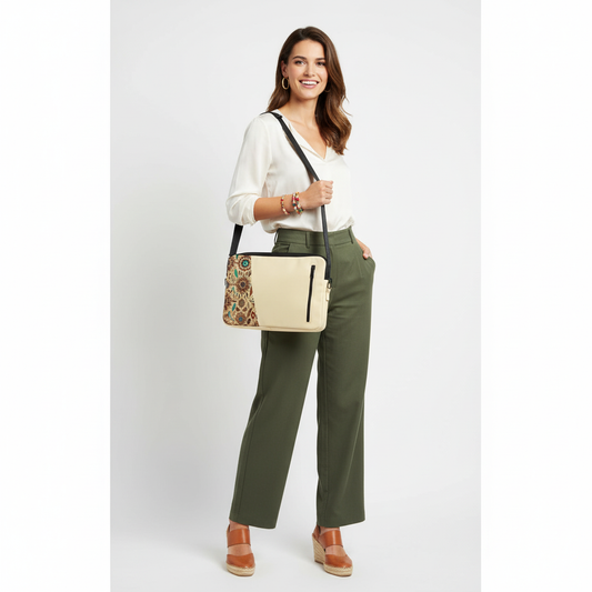 Beige Melo Edge Laptop Sleeve