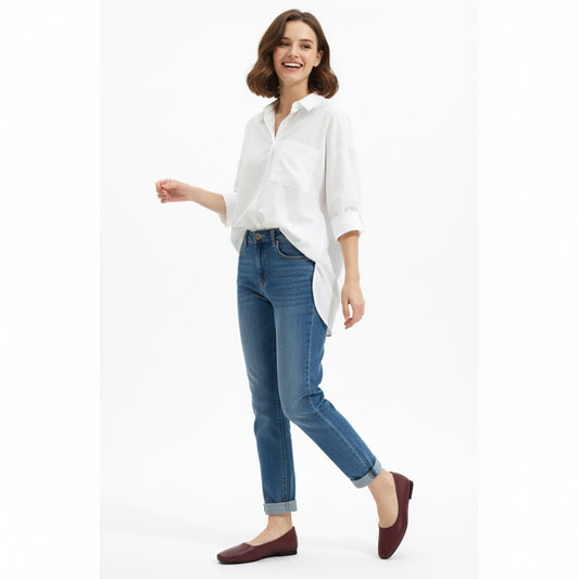 Burgundy  Lora Flat Shoes