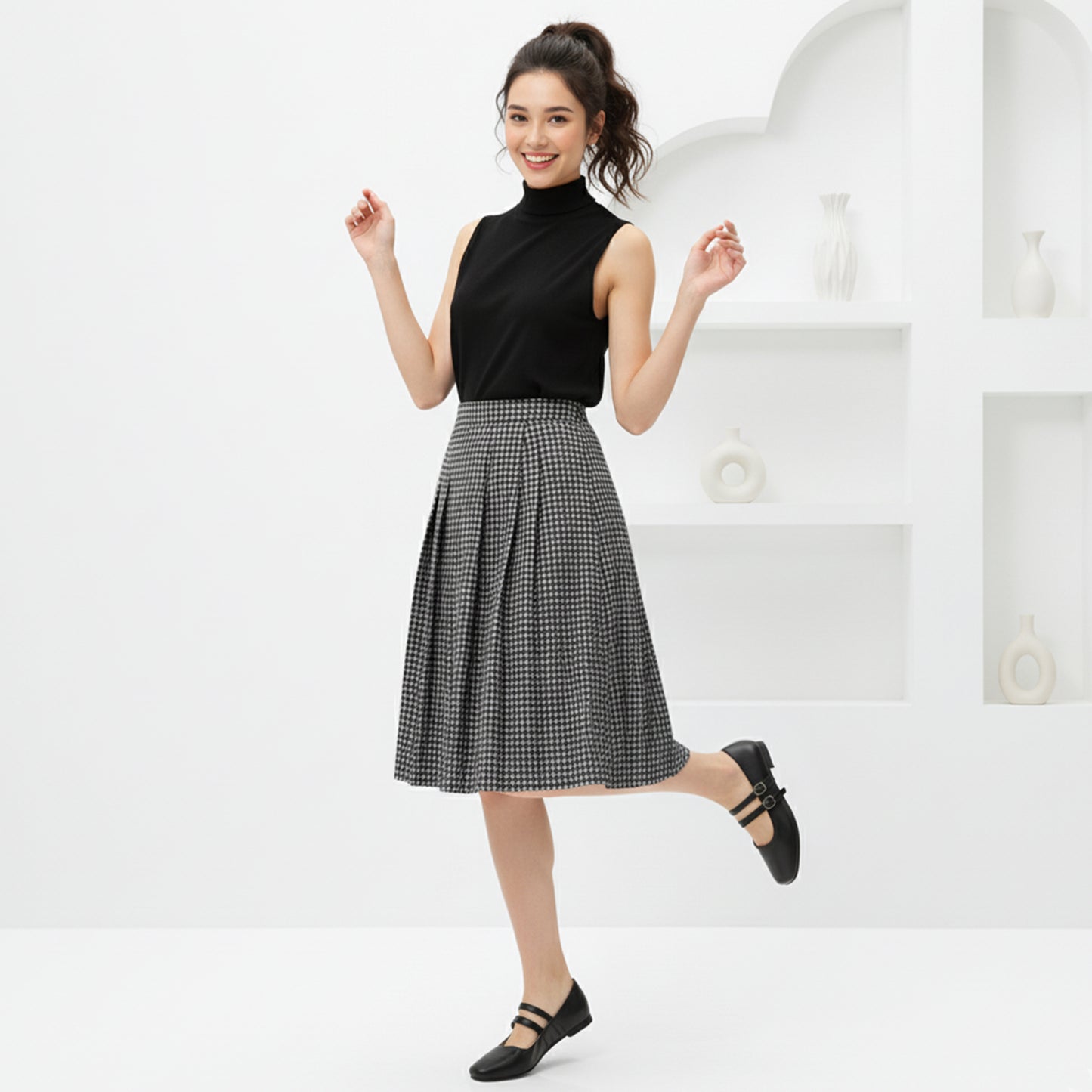 Black Agy Flat Shoes