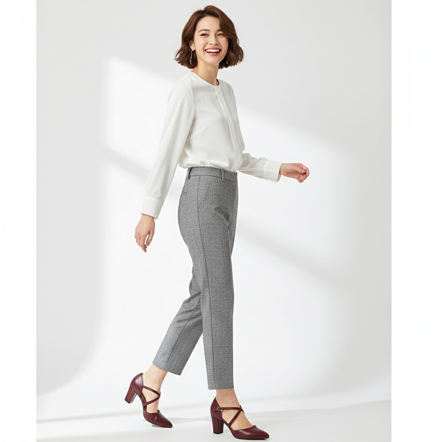 Burgundy Classy Strap Heel