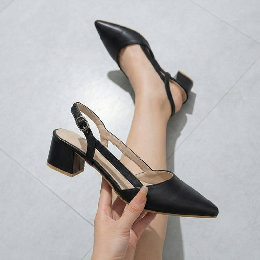 ZOE Slingback Mid-Heel Shoes | Scarpella