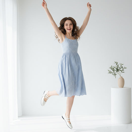 White Agy Flat Shoes