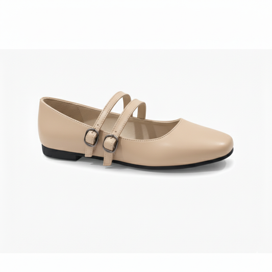 Beige Agy Flat Shoes