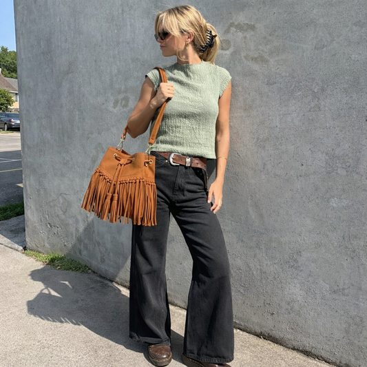 Wander Fringe Bucket Bag | Scarpella