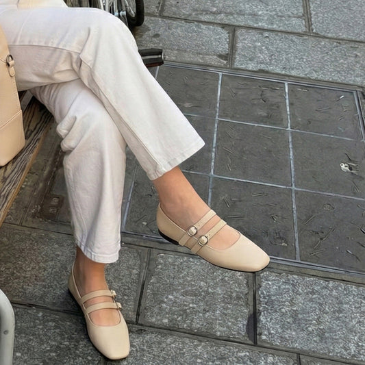 Agy Square-Toe Flat Shoes | Scarpella