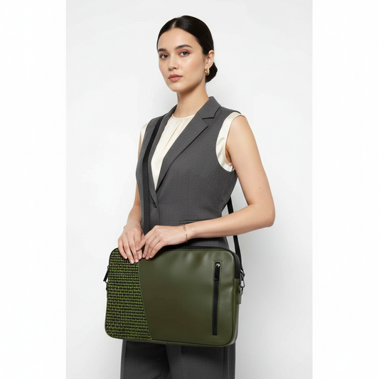 Olive Texture Edge Laptop Sleeve