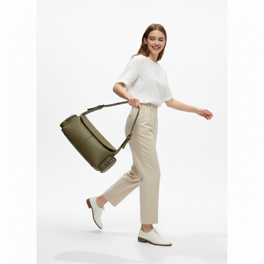 Olive LUSHA Dual Carry Bag (Hand & Shoulder)