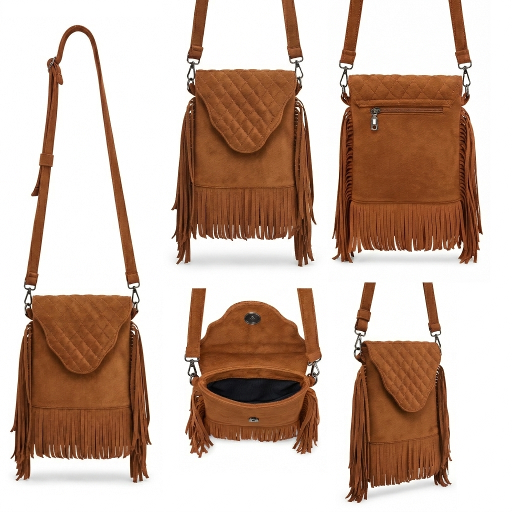 Selvara –Mini Fringe Suede Bag