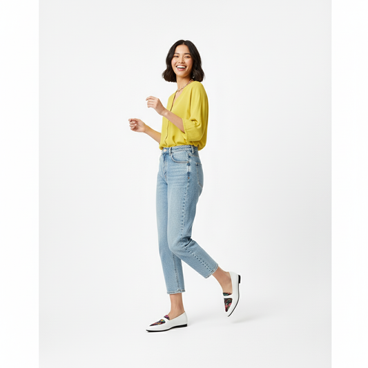 White Stride Aven Flat Shoes