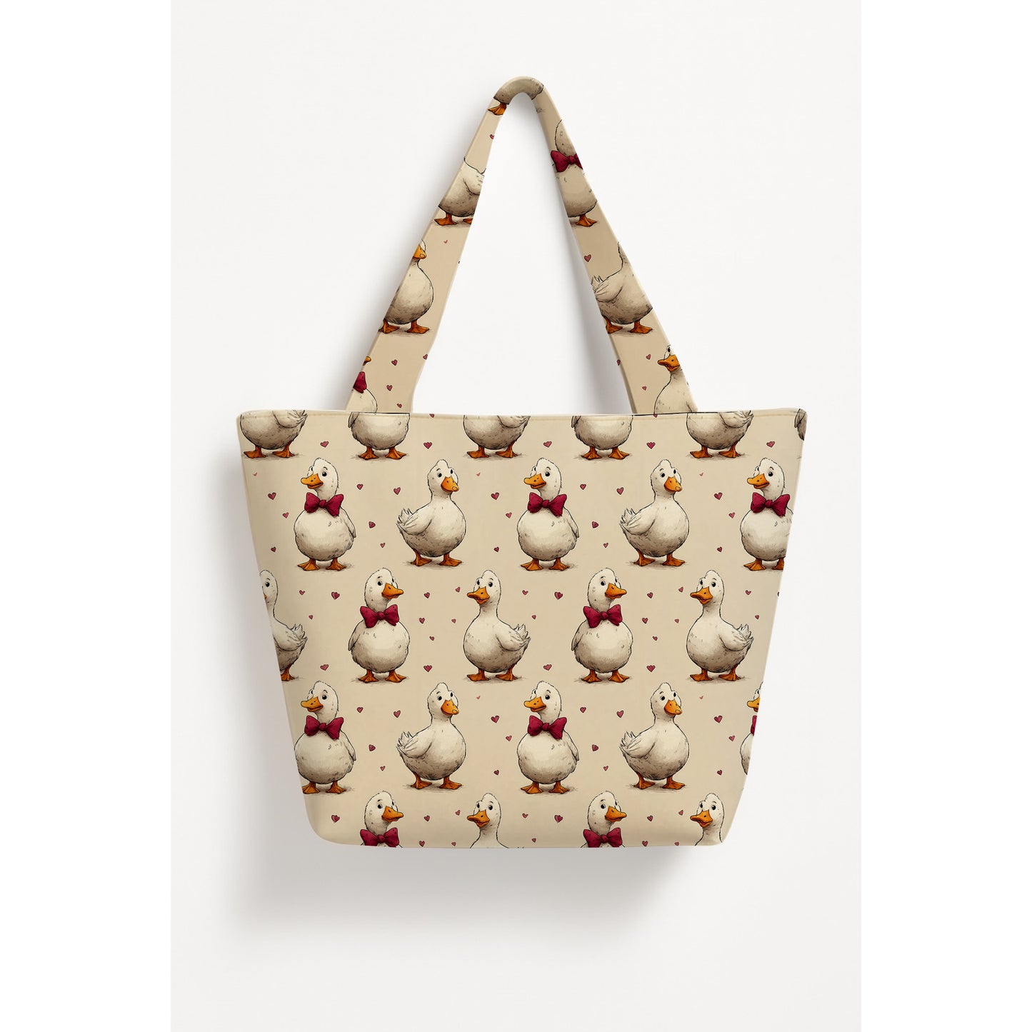Printed Duck Basket Tote Bag