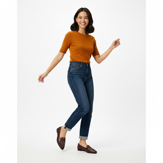 Burgundy Stride Drift Flat Shoes