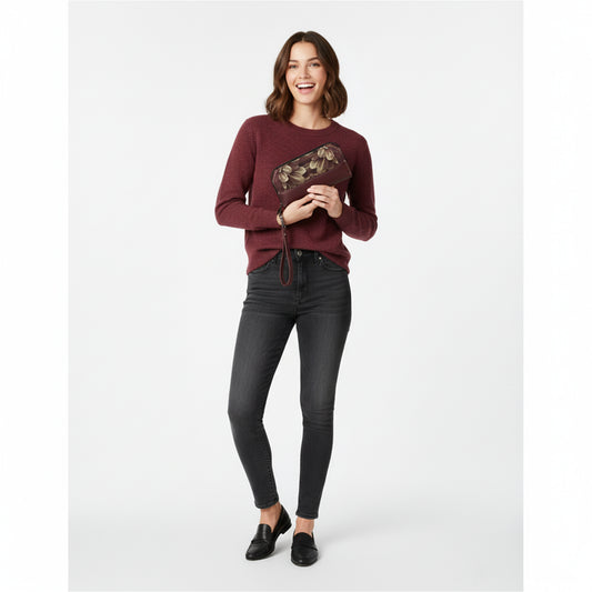 Burgundy Joyful House Wallet