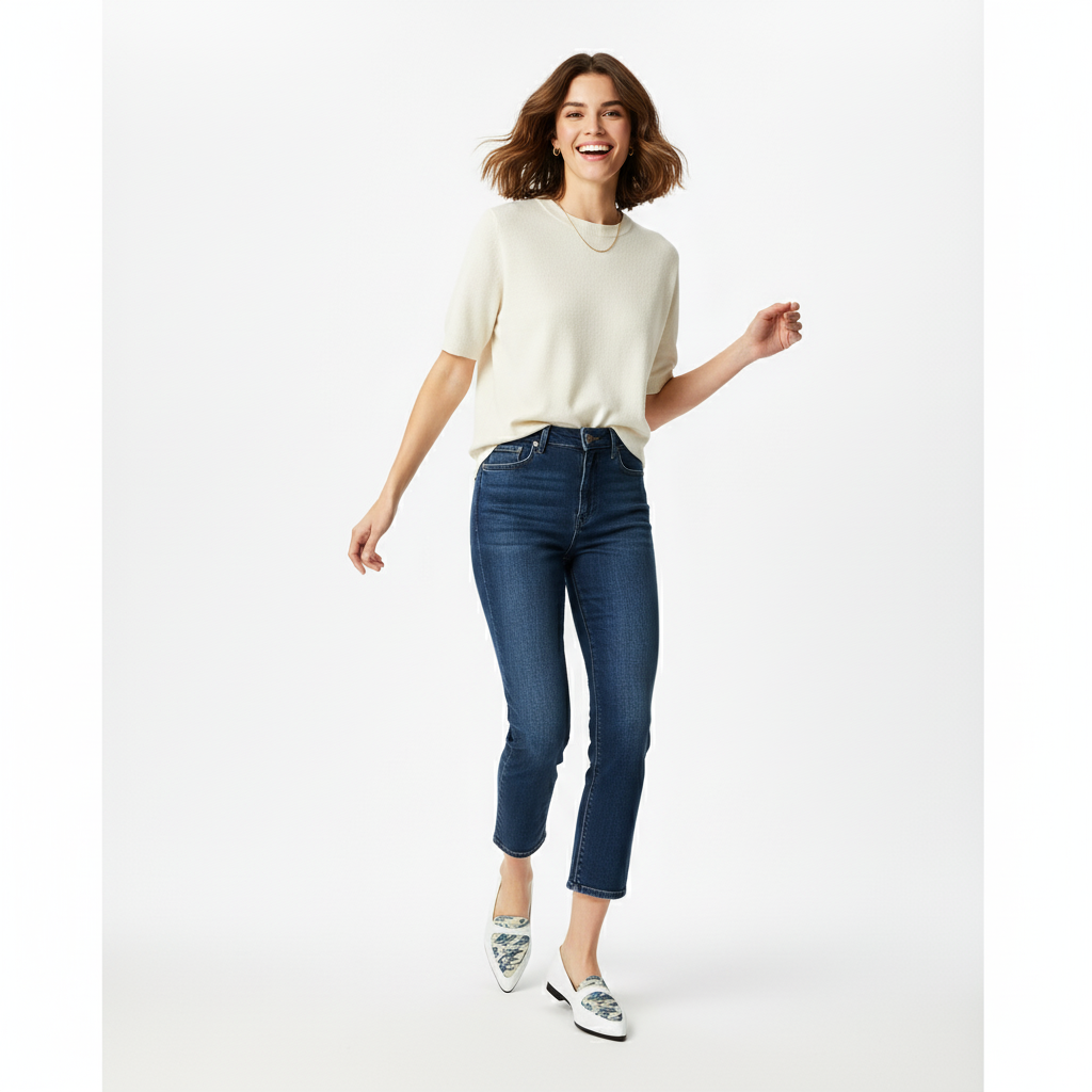 White Stride Kaia Flat Shoes