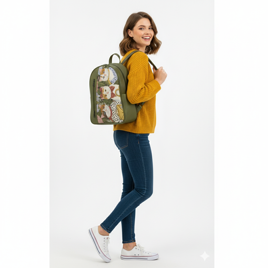 Olive VOLT Lady Cats Backpack