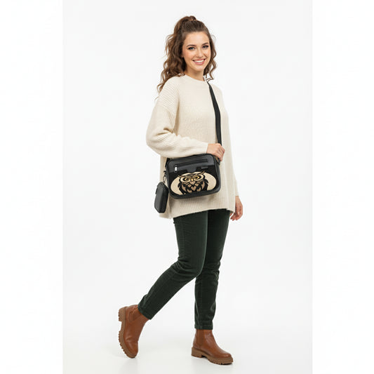 Black Jasmine Owl Cross bag