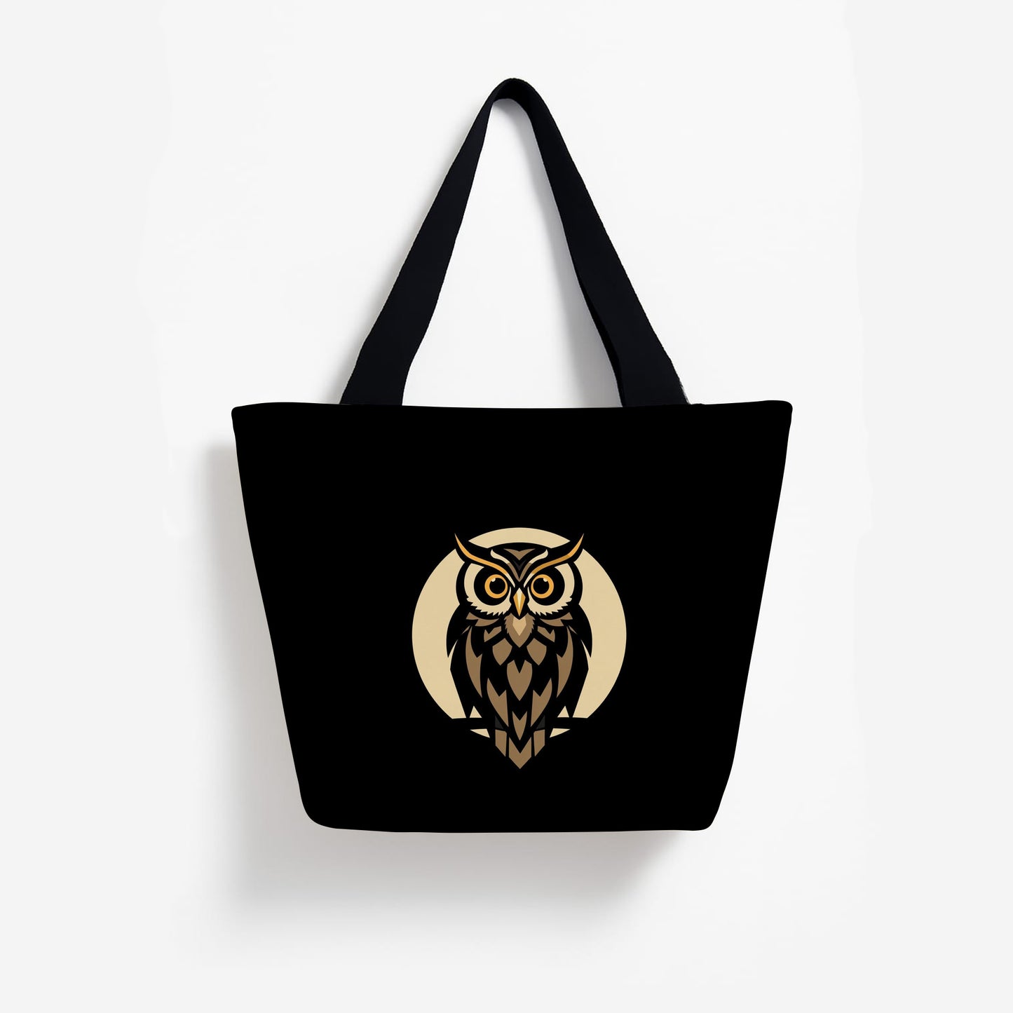 Printed Owl Basket Tote Bag