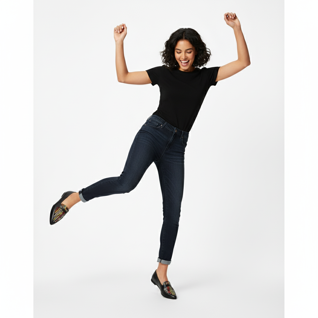 Black Stride Serin Flat Shoes