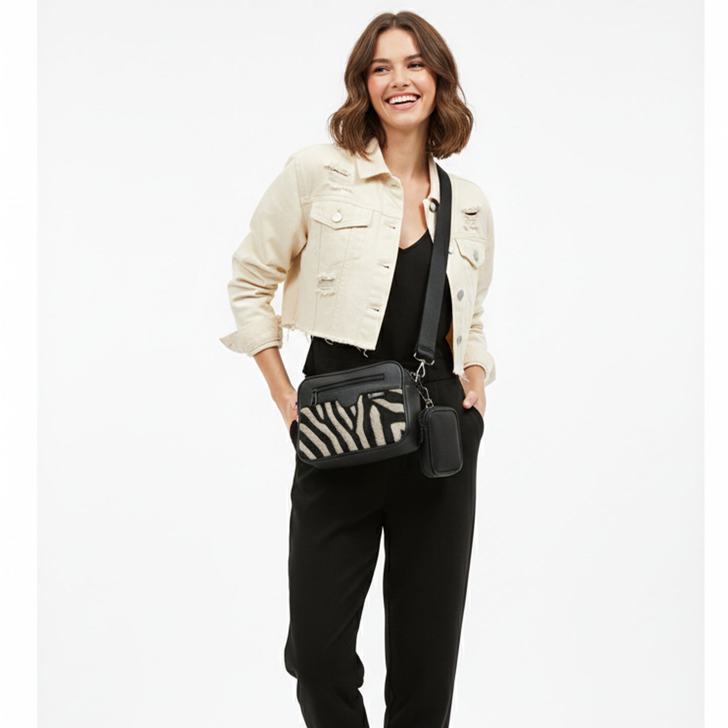 Black Jasmine ZEBRA Cross bag