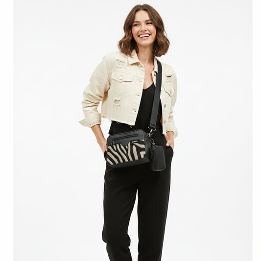 Black Jasmine ZEBRA Cross bag