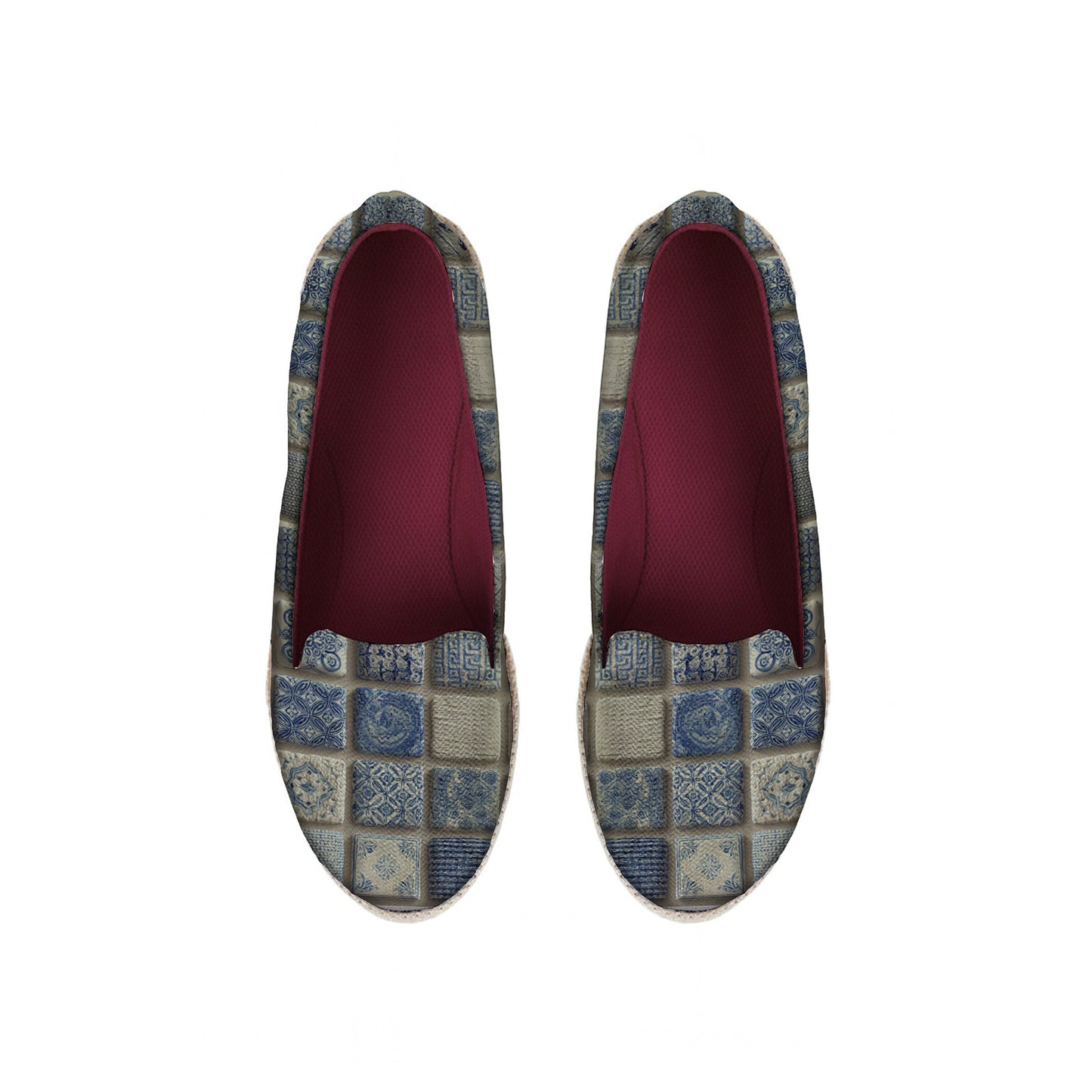 Flaree blue grid Flat Shoes