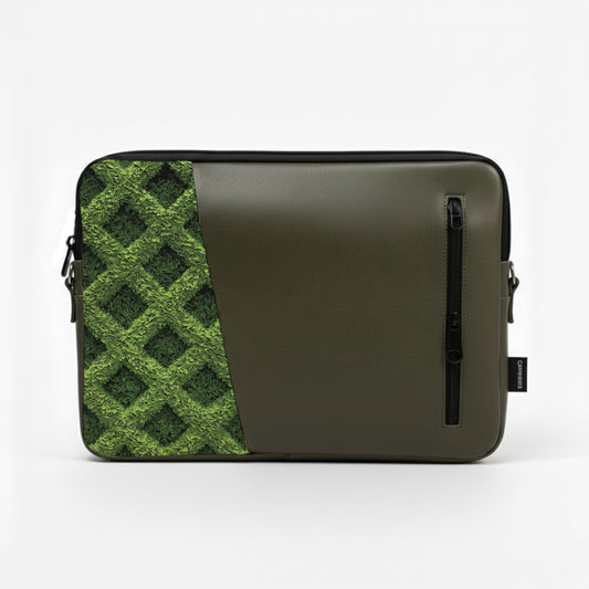 Olive green leafy Edge Laptop Sleeve