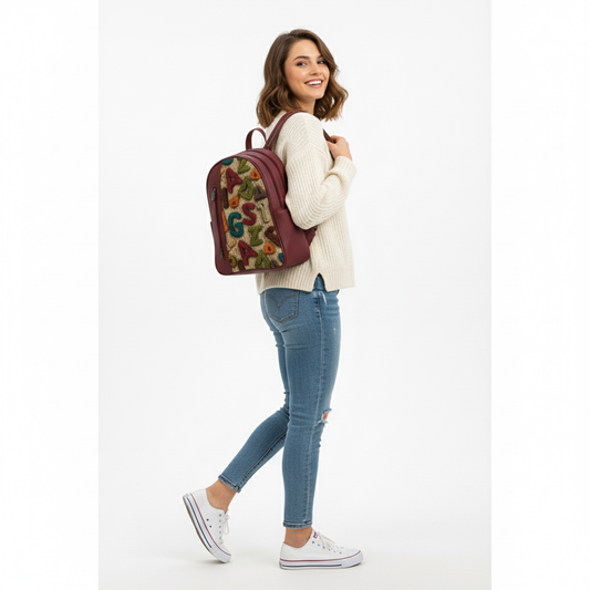 Burgundy VOLT yarn Backpack