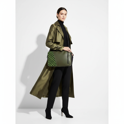 Olive green leafy Edge Laptop Sleeve