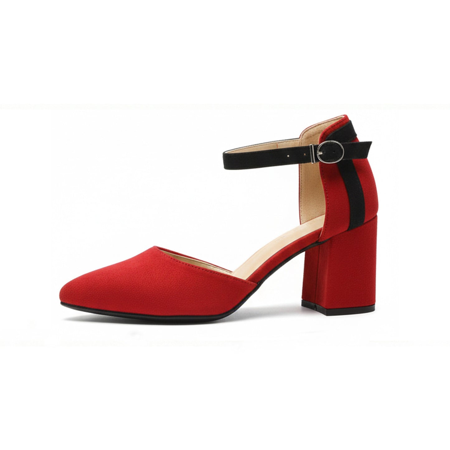 Liza Suede Mid Block Heel Shoes | Scarpella
