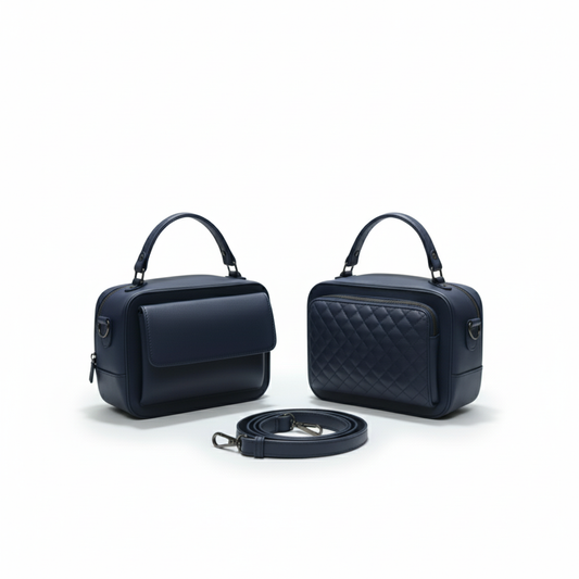 D Blue Shika Crossbody & Handbag [Double Face]