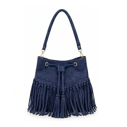 Zorya – Suede Fringe Bucket Bag