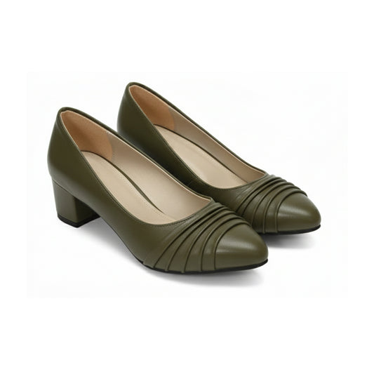 Riva Pleated Low-Heel Shoes | Scarpella