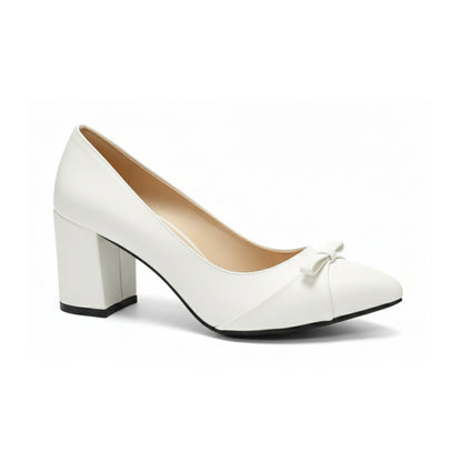 Veya Bow Block-Heel Shoes | Scarpella