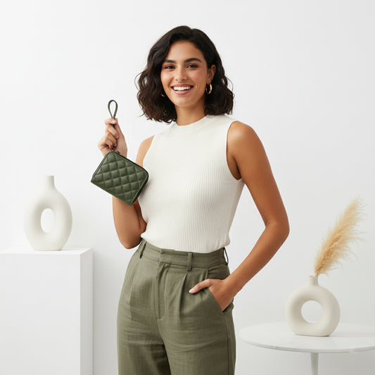 Olive Botanica Capitonné Wallet