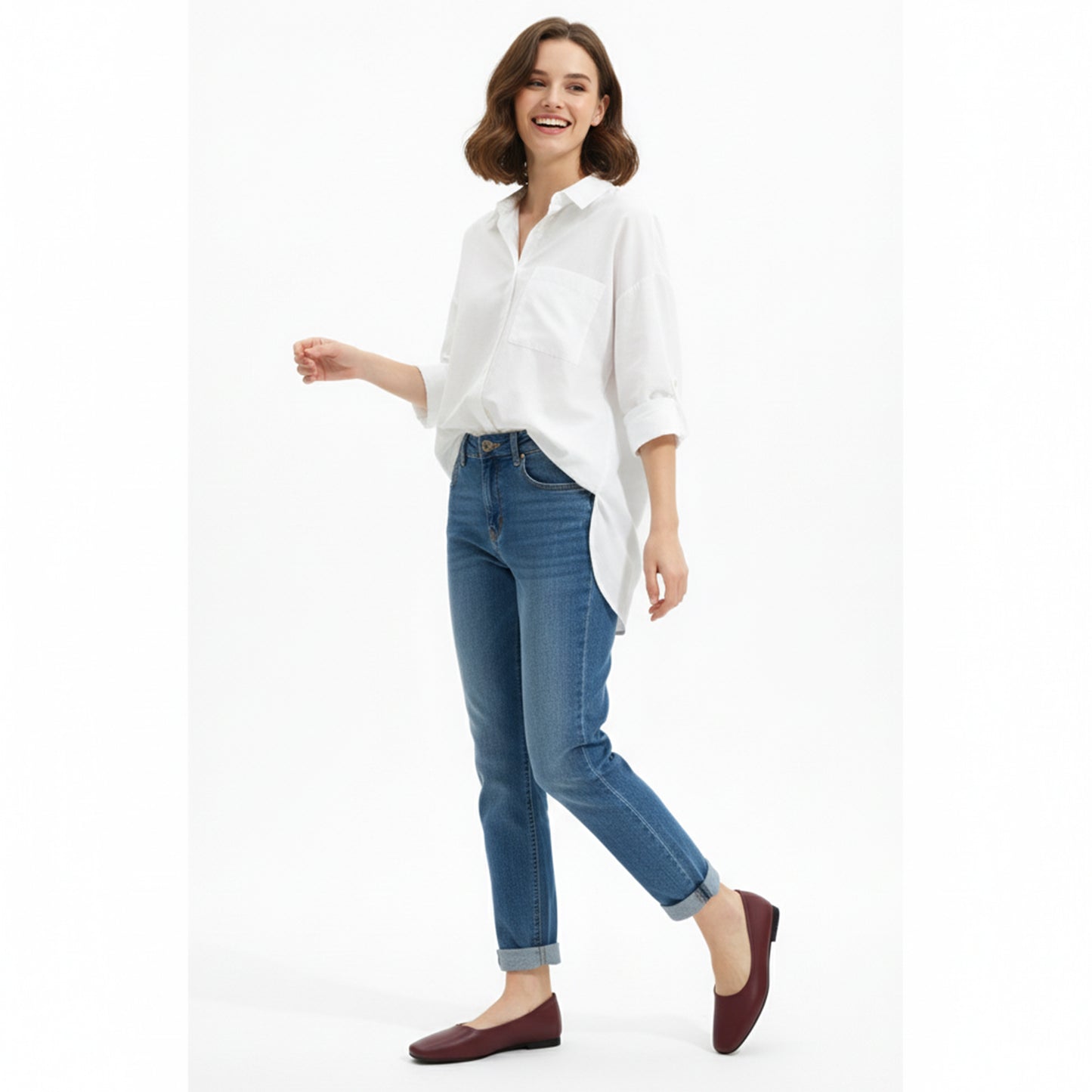 Burgundy  Lora Flat Shoes