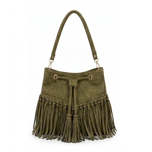 Zorya – Suede Fringe Bucket Bag