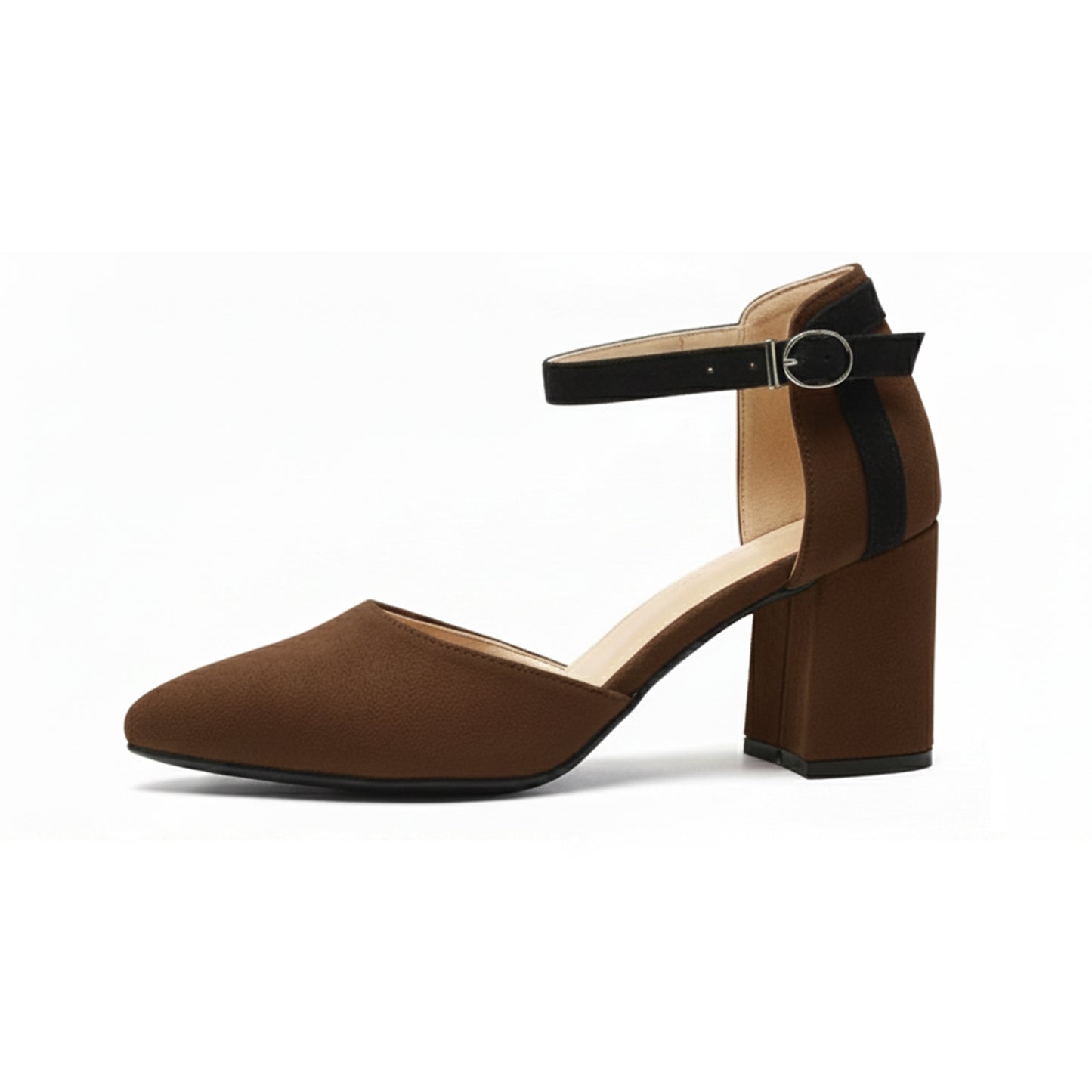 Liza Suede Mid Block Heel Shoes | Scarpella