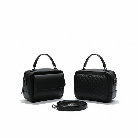 Black Shika Crossbody & Handbag [Double Face]