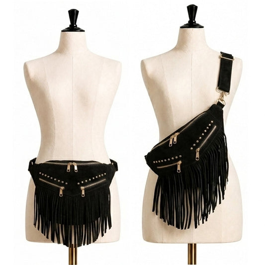 Kalira – Suede Fringe Waist Bag