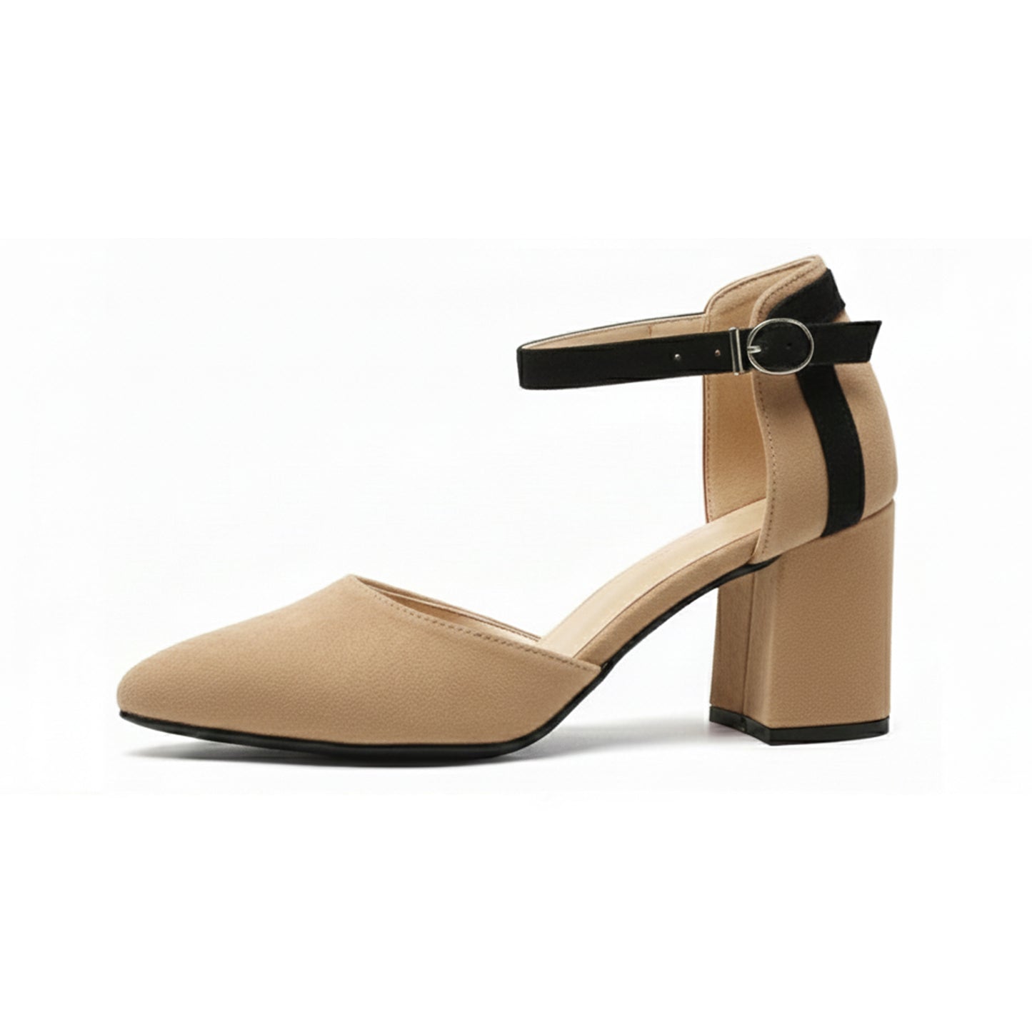 Liza Suede Mid Block Heel Shoes | Scarpella