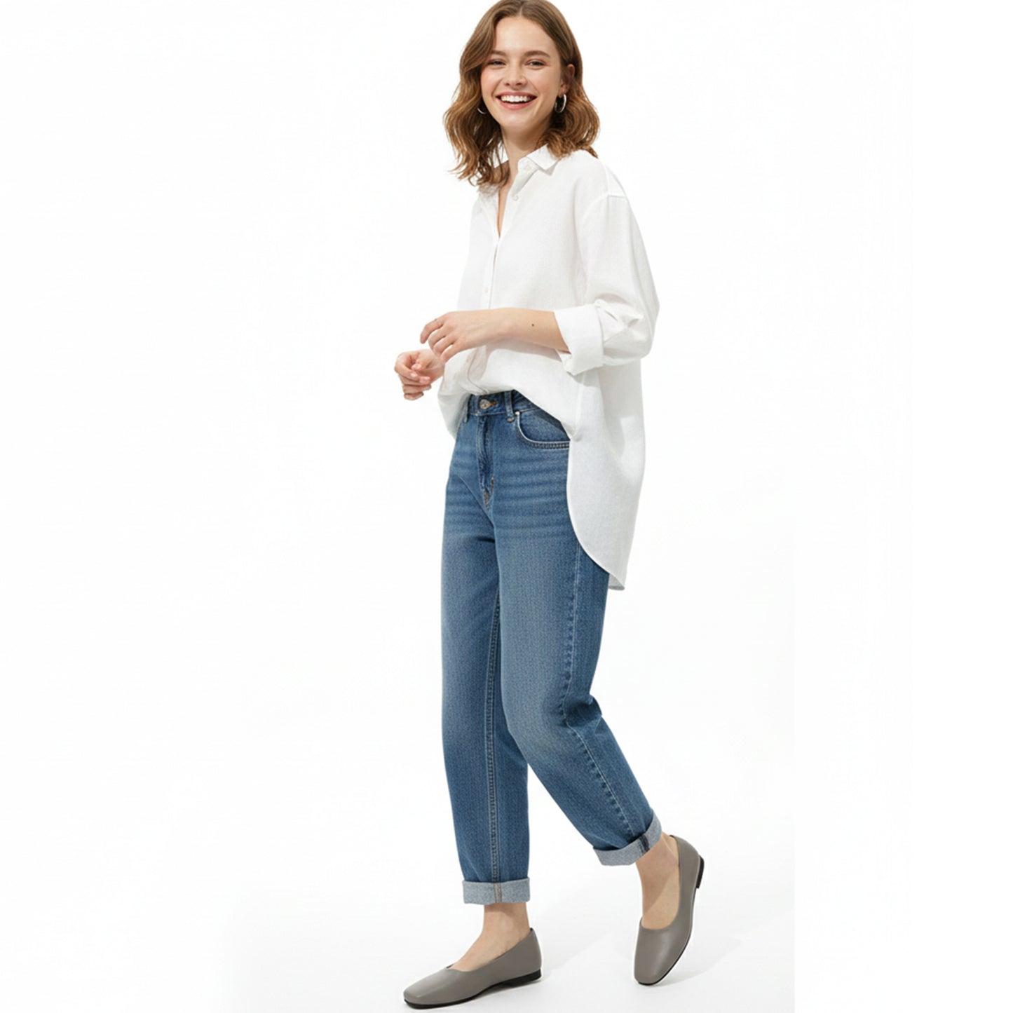 Grey Lora Flat Shoes