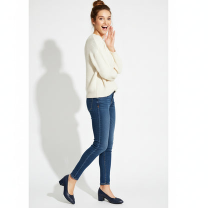 D Blue Riva Pleated Heel