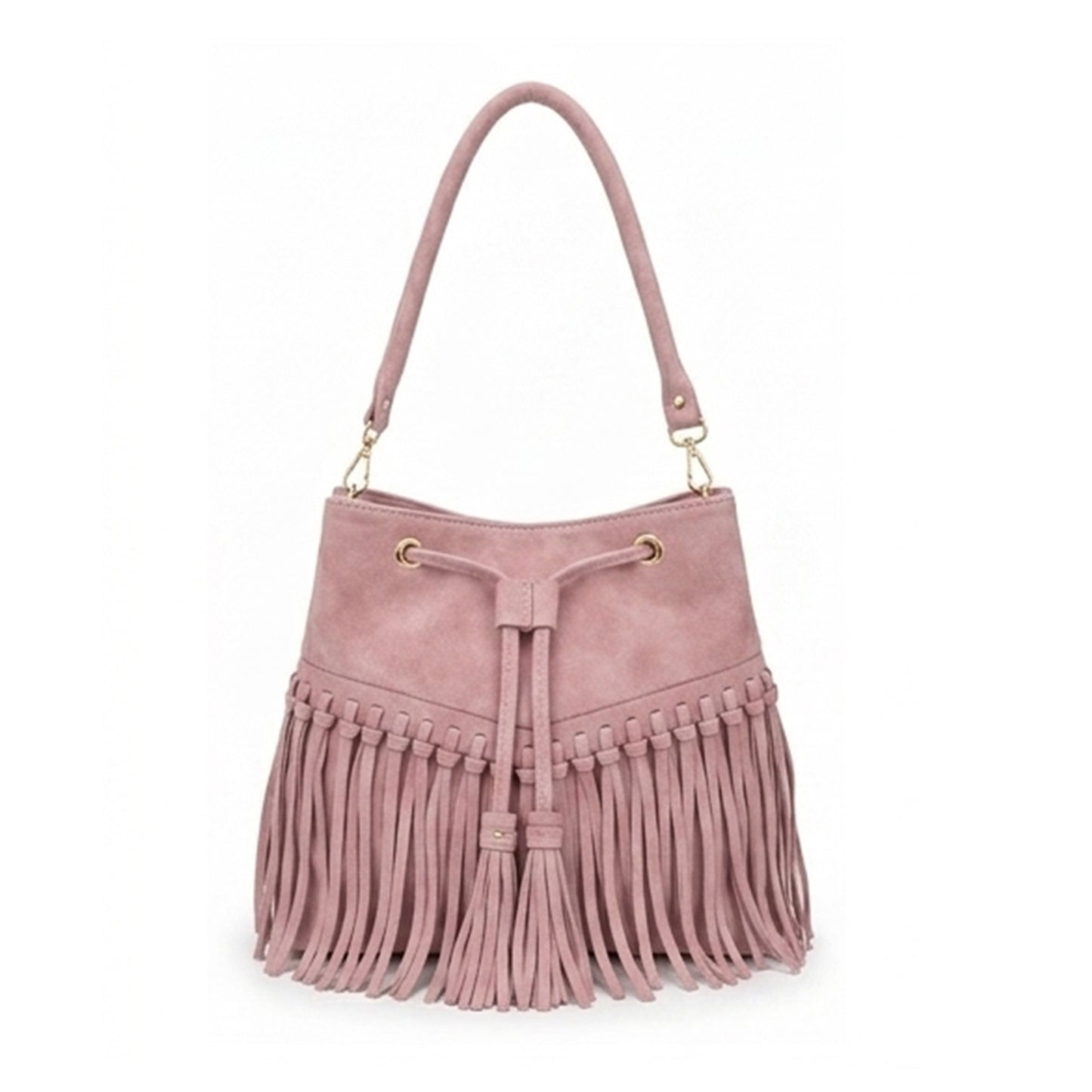 Zorya – Suede Fringe Bucket Bag