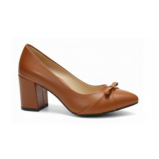 Veya Bow Block-Heel Shoes | Scarpella