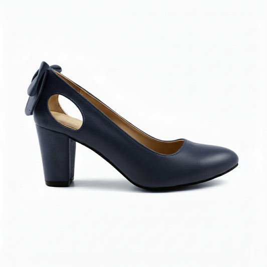 D Blue Bow Heel