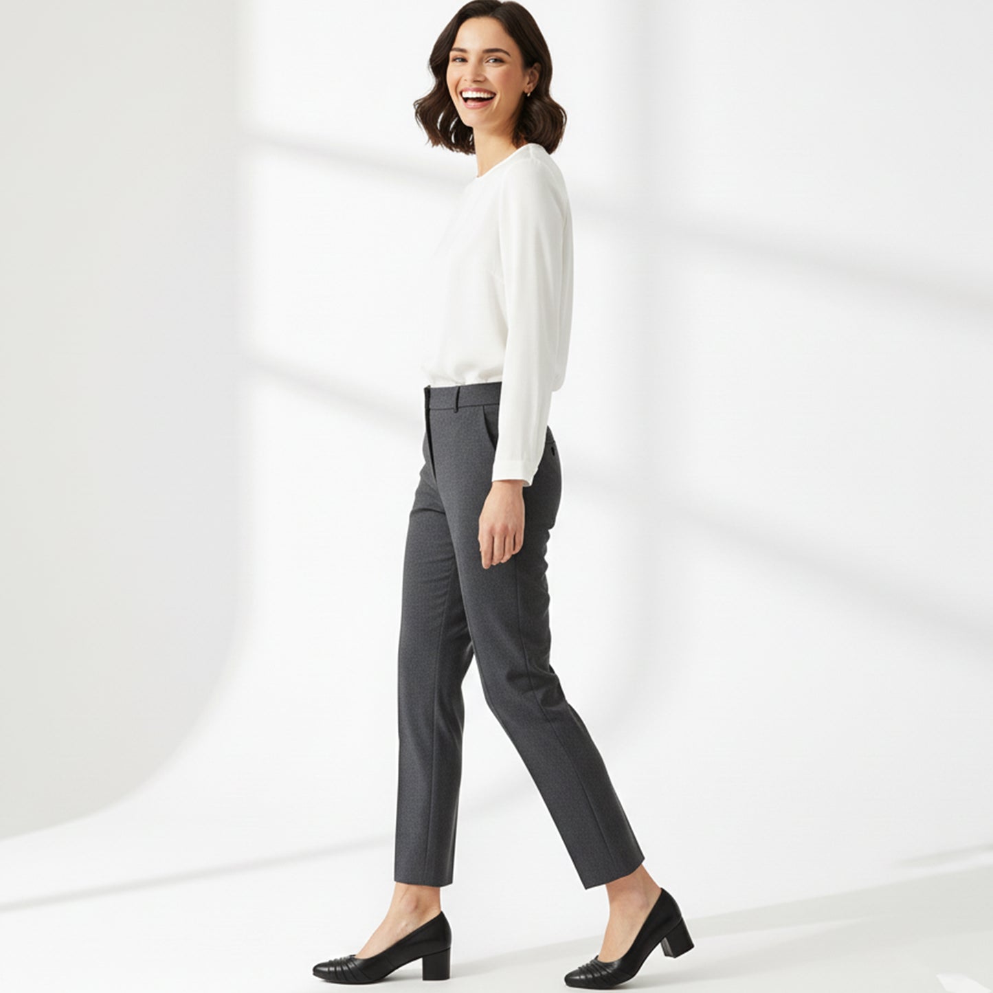 Black Riva Pleated Heel