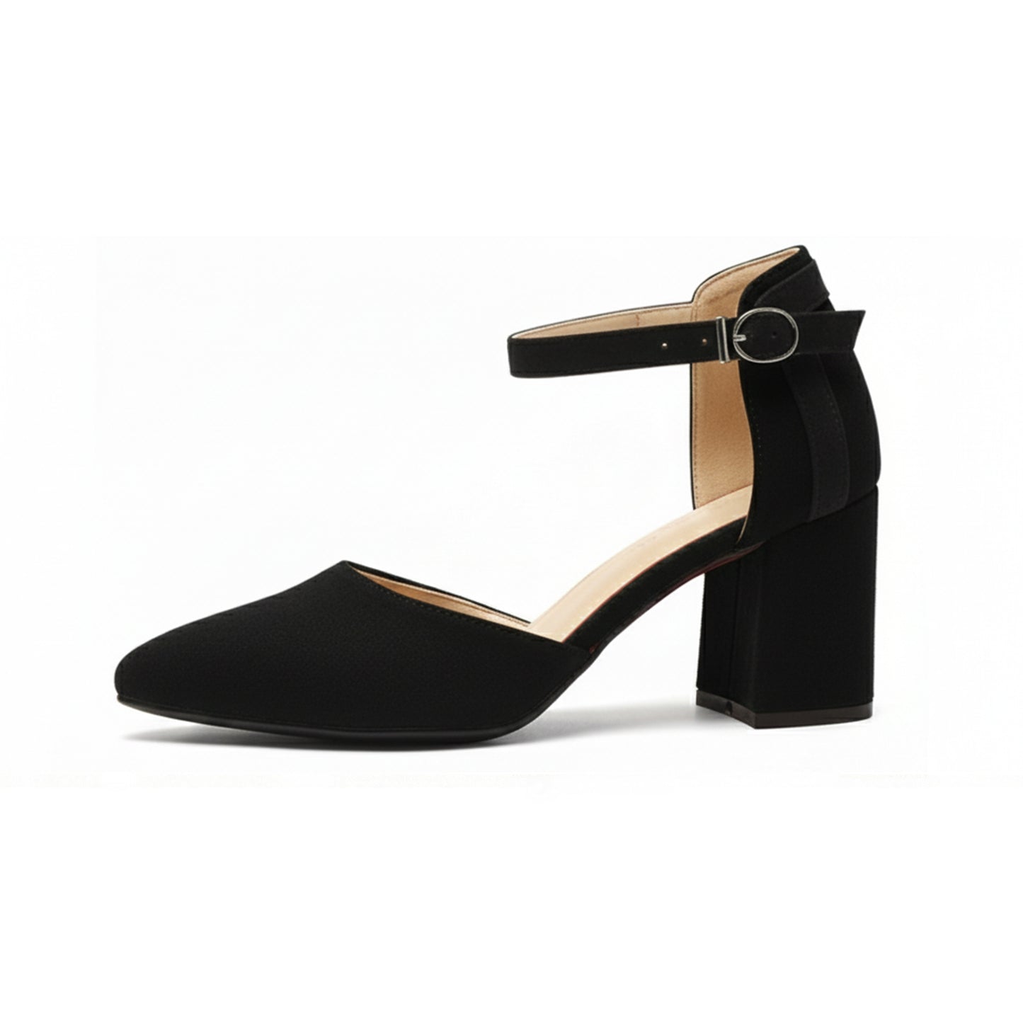 Liza Suede Mid Block Heel Shoes | Scarpella