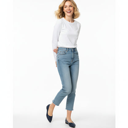 D Blue Strips Flat Shoes