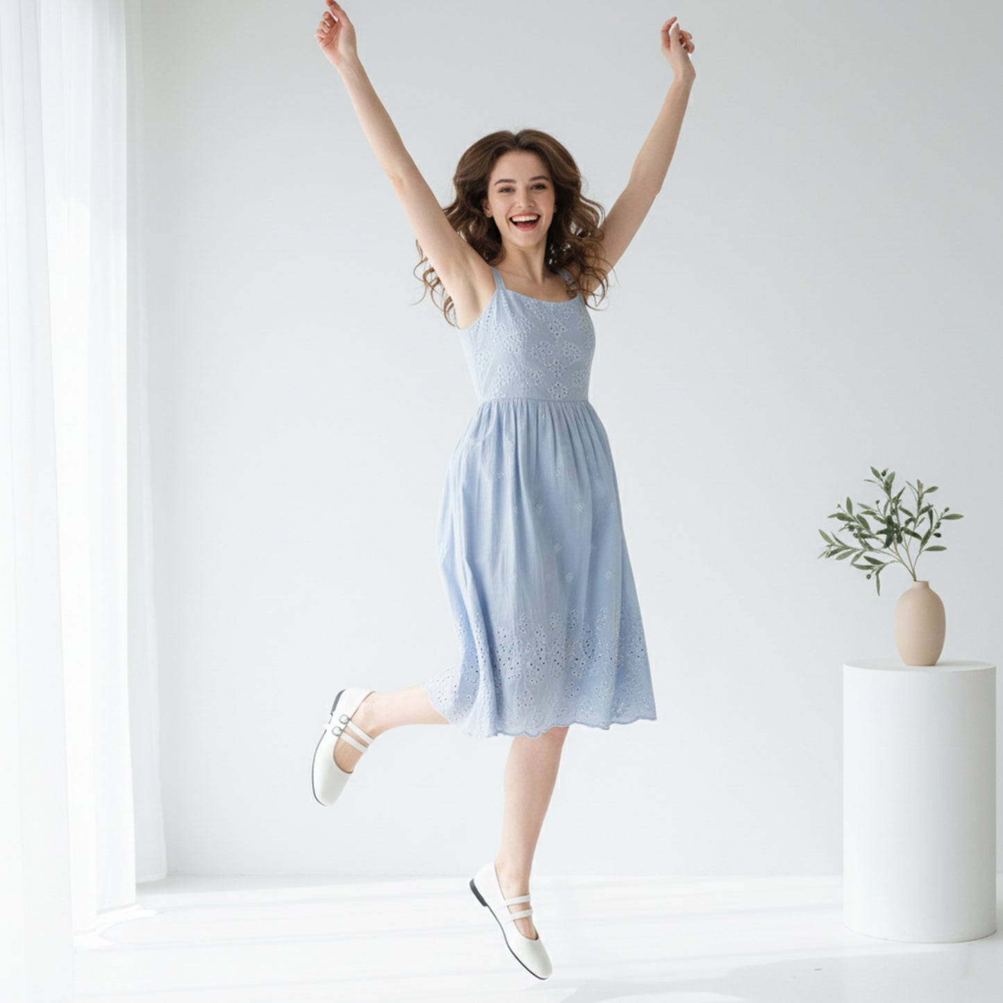 White Agy Flat Shoes