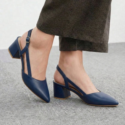 ZOE Slingback Mid-Heel Shoes | Scarpella