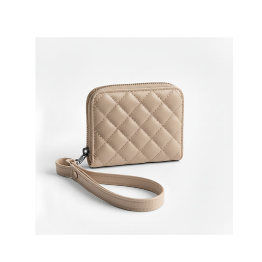 Beige Botanica Capitonné Wallet